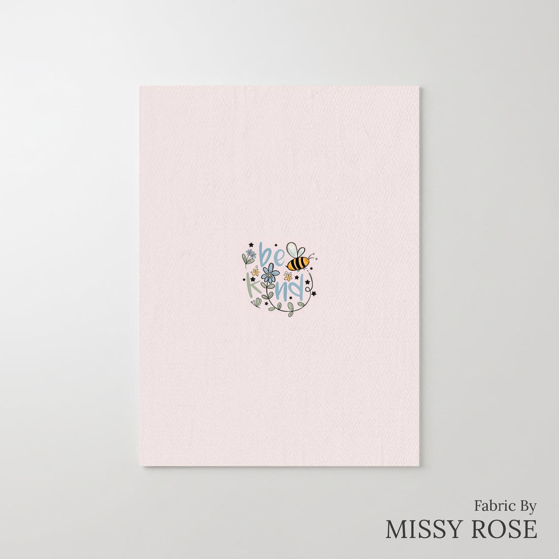 Design 188 Be Kind Panel – printed fabric panel with centred picture, custom printed to order | Fabric by Missy Rose
