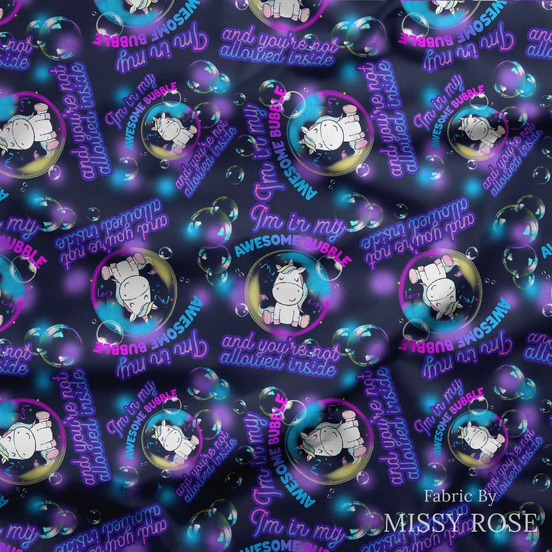 Design 19 Awesome Bubble Fabric draped fabric mockup – custom printed fabric by the metre | Fabric by Missy Rose