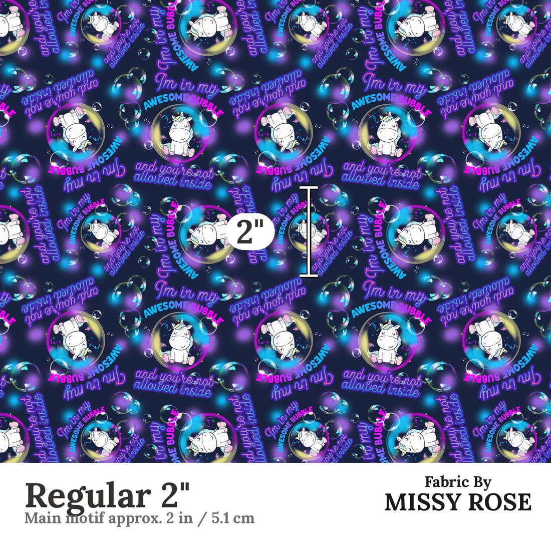 Design 19 Awesome Bubble Fabric Regular 2" - print scale | Fabric by Missy Rose