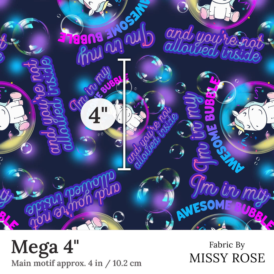 Design 19 Awesome Bubble Fabric Mega 4 inch print scale guide | Fabric by Missy Rose
