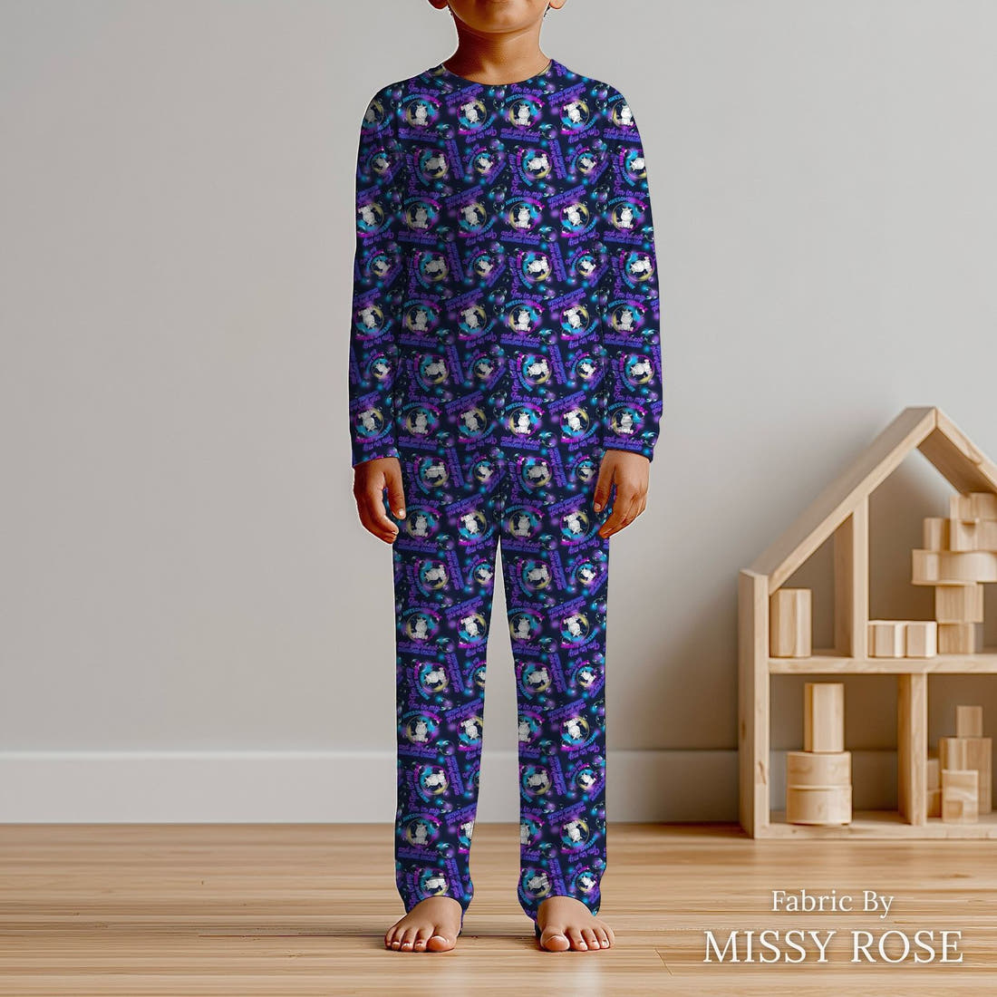Design 19 Awesome Bubble Fabric sewn into kids' pyjamas – see how the print looks made up | Fabric by Missy Rose
