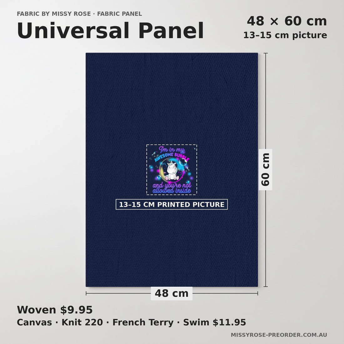 Design 19 Awesome Bubble Panel universal panel sizing – 13–15 cm printed picture on 48 × 60 cm fabric | Fabric by Missy Rose