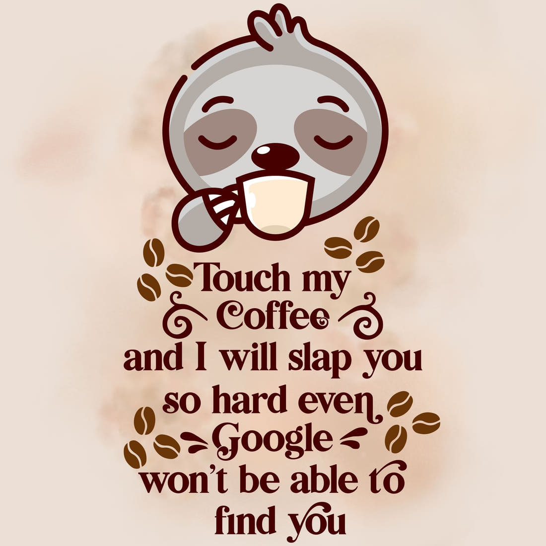 Design 191 Coffee Panel – full artwork close-up of the printed picture | Fabric by Missy Rose