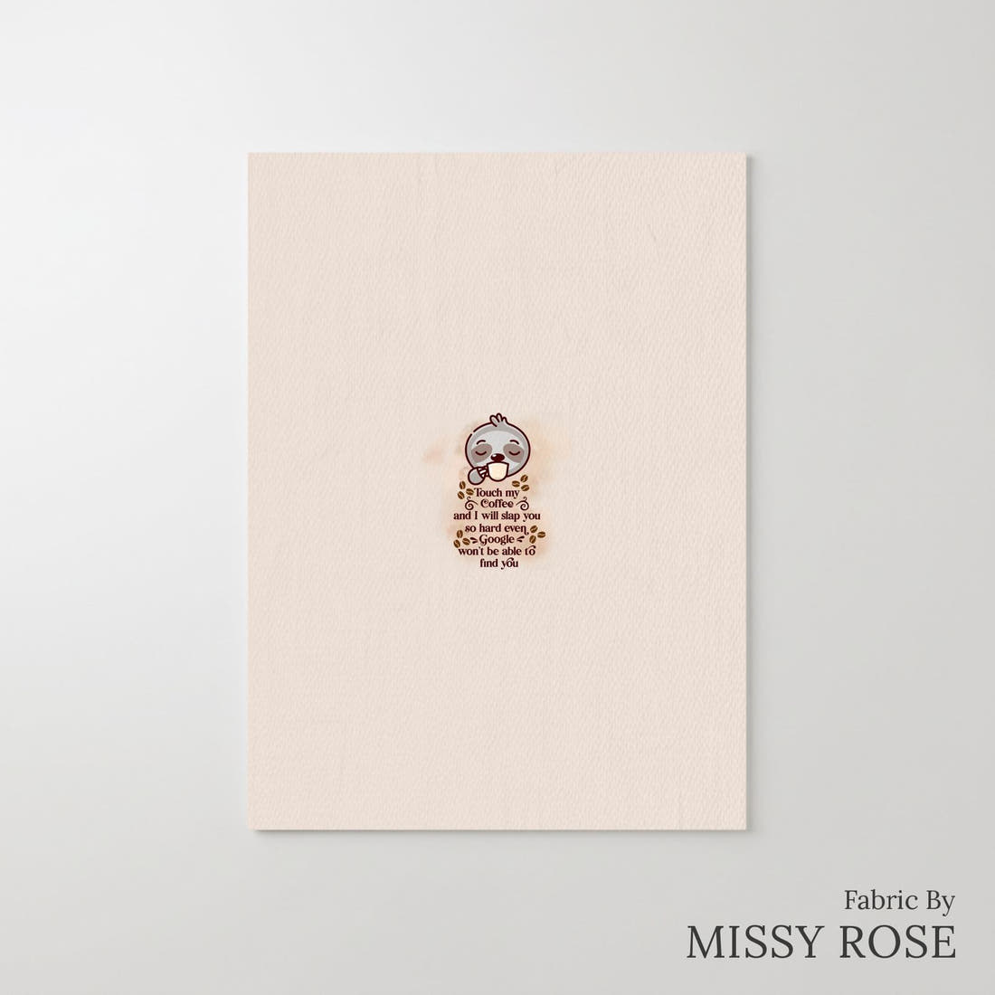 Design 191 Coffee Panel – printed fabric panel with centred picture, custom printed to order | Fabric by Missy Rose