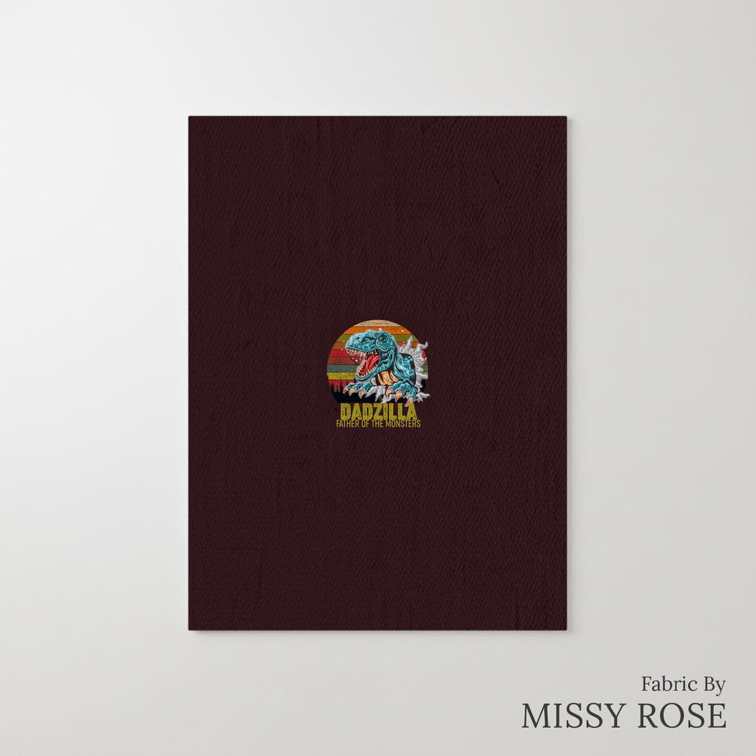 Design 195 Dadzilla Panel – printed fabric panel with centred picture, custom printed to order | Fabric by Missy Rose