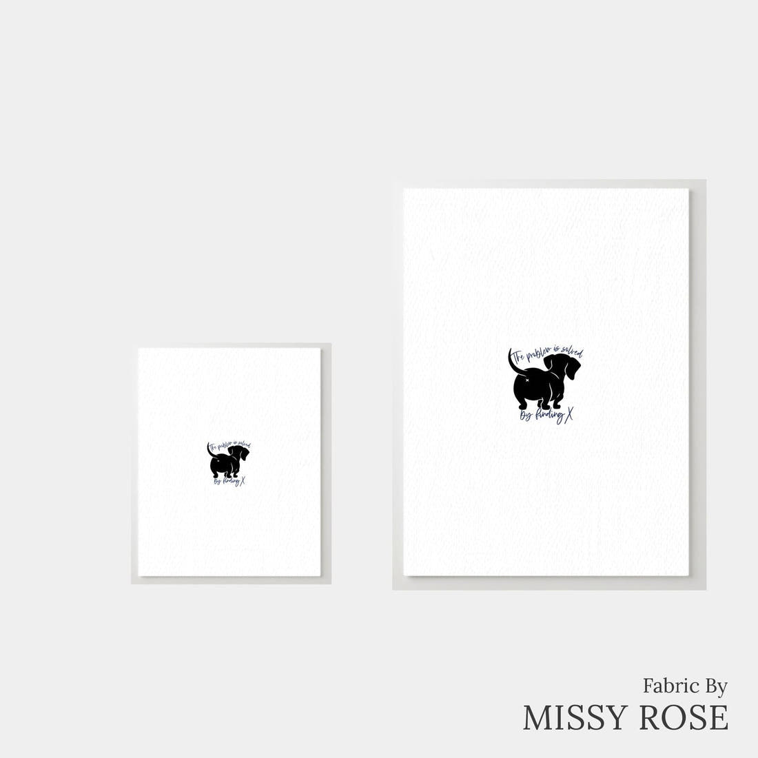 Design 197 Sausage Dog Panel – universal and adult panel sizes side by side | Fabric by Missy Rose