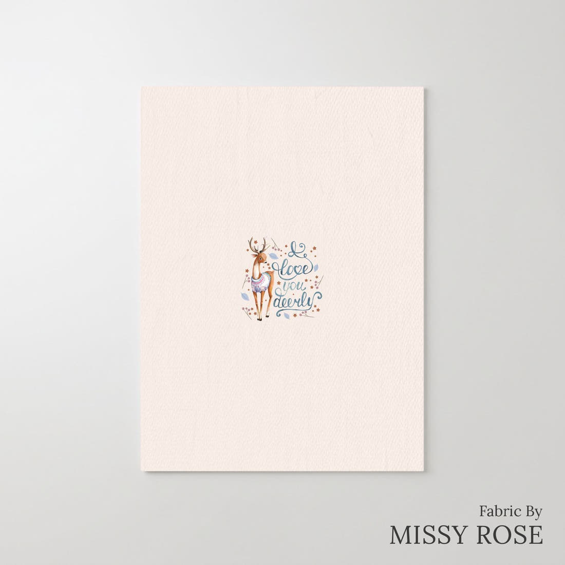 Design 198 Deer Panel – printed fabric panel with centred picture, custom printed to order | Fabric by Missy Rose