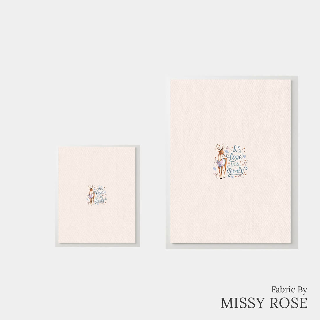 Design 198 Deer Panel – universal and adult panel sizes side by side | Fabric by Missy Rose