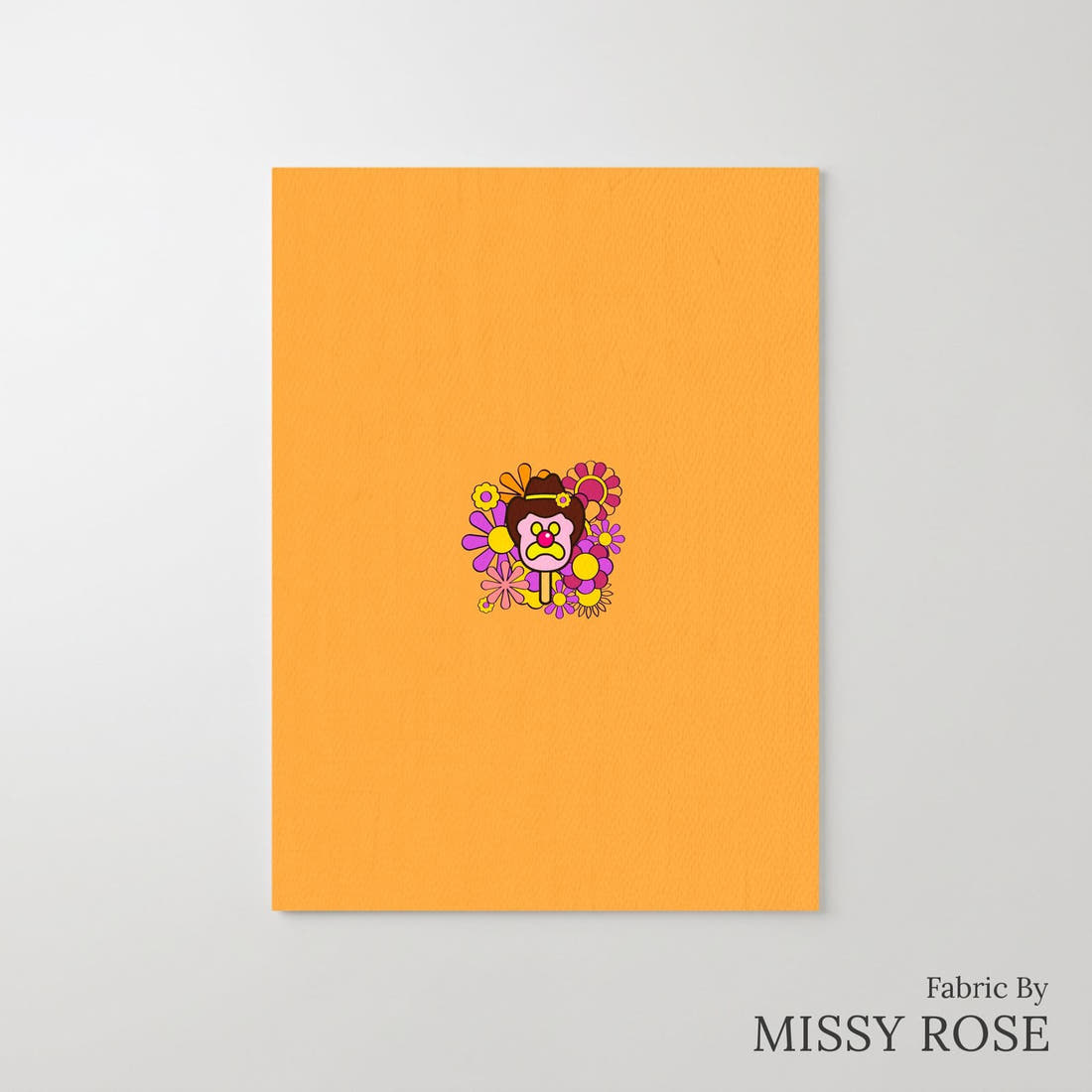 Design 199 Retro Floral Ice Cream Panel – printed fabric panel with centred picture, custom printed to order | Fabric by Missy Rose