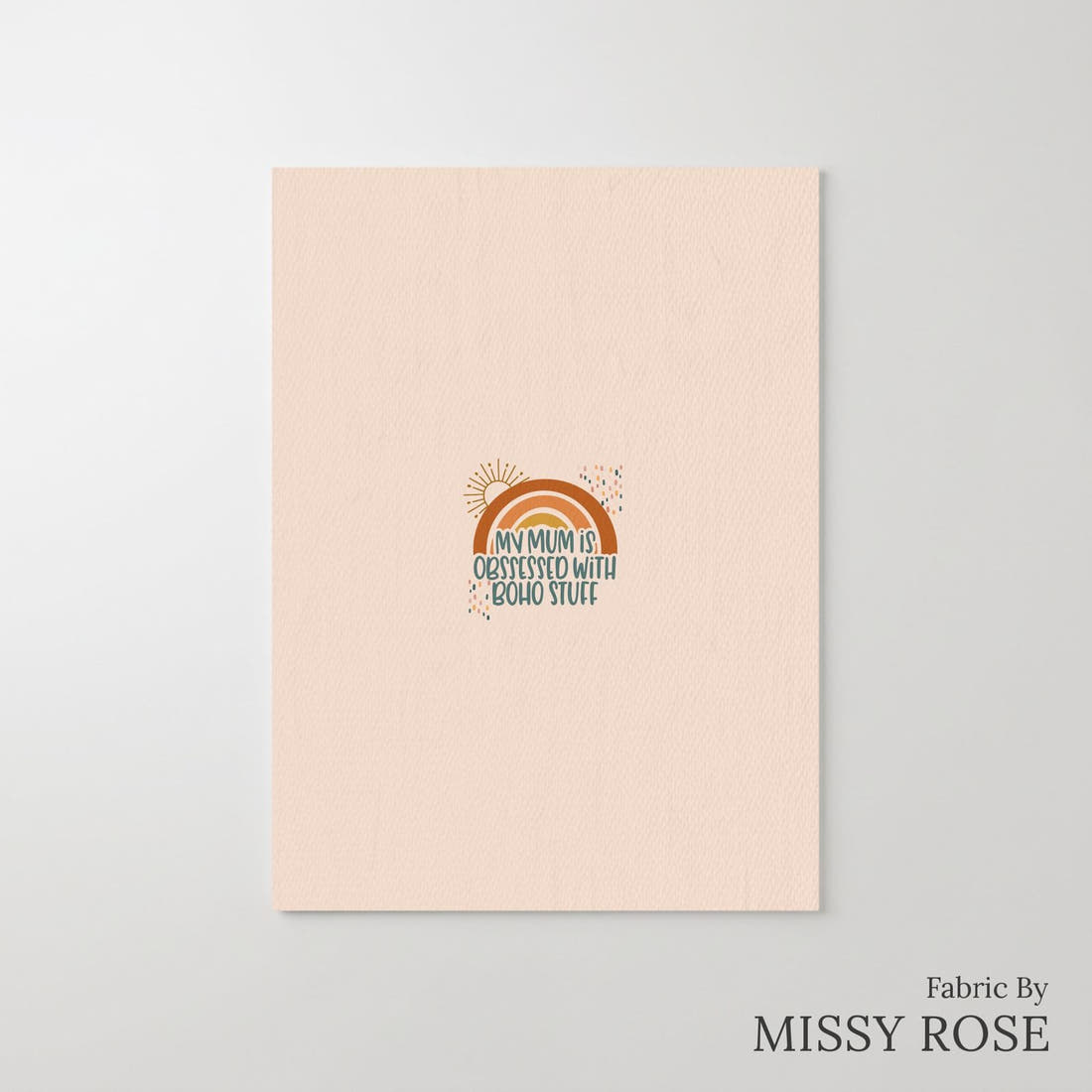 Design 2 Boho Mum Panel – printed fabric panel with centred picture, custom printed to order | Fabric by Missy Rose