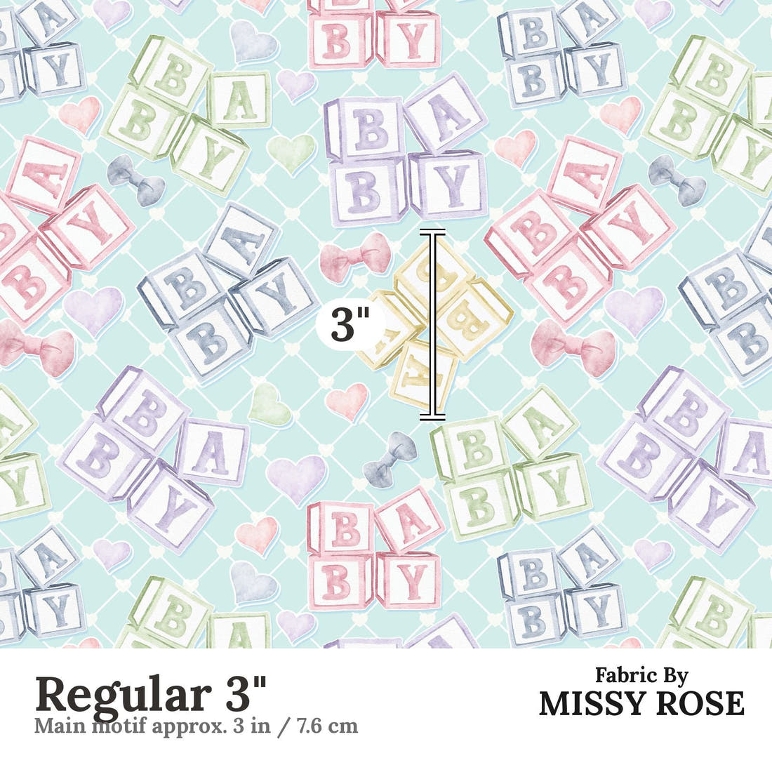Design 20 Oh Baby Fabric Regular 3" - print scale | Fabric by Missy Rose