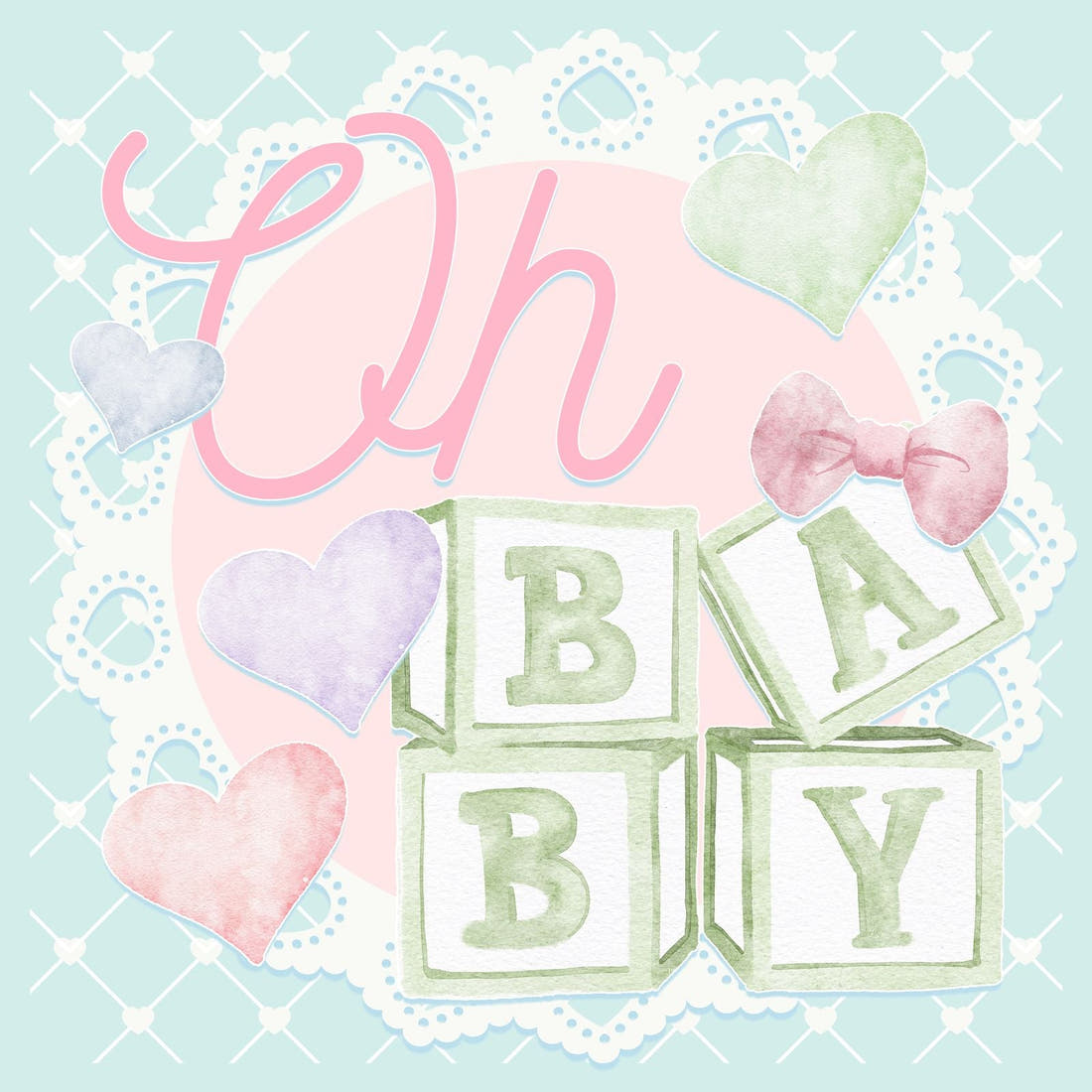 Design 20 Oh Baby Panel – full artwork close-up of the printed picture | Fabric by Missy Rose