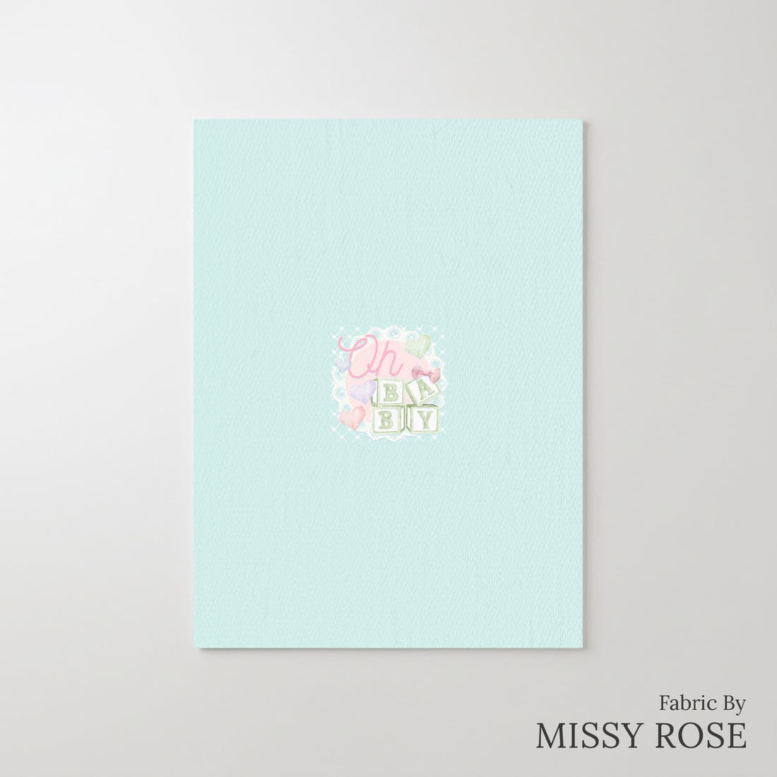 Design 20 Oh Baby Panel – printed fabric panel with centred picture, custom printed to order | Fabric by Missy Rose