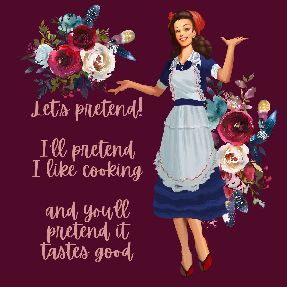 Design 200 Housewife Panel – full artwork close-up of the printed picture | Fabric by Missy Rose