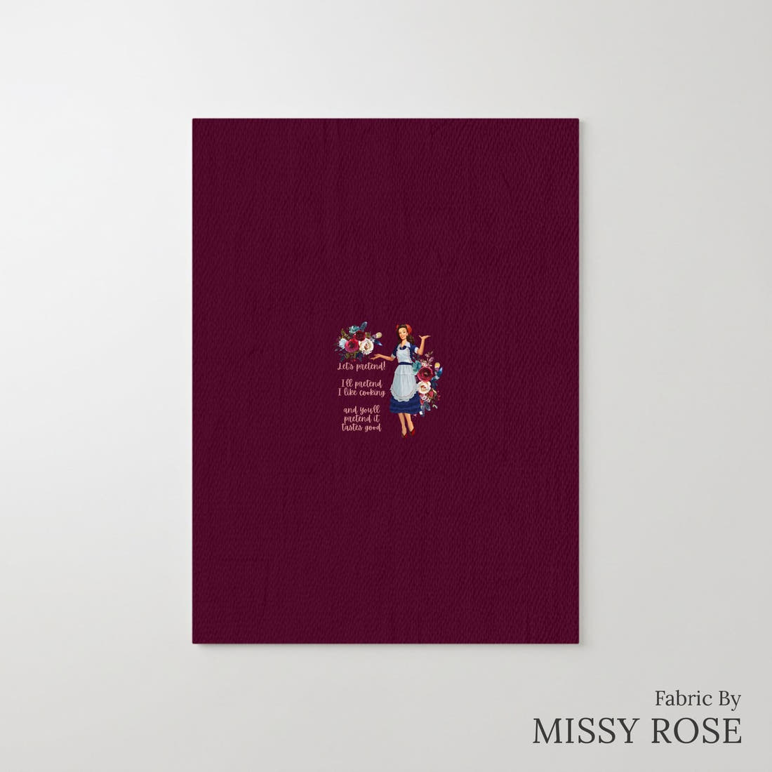 Design 200 Housewife Panel – printed fabric panel with centred picture, custom printed to order | Fabric by Missy Rose