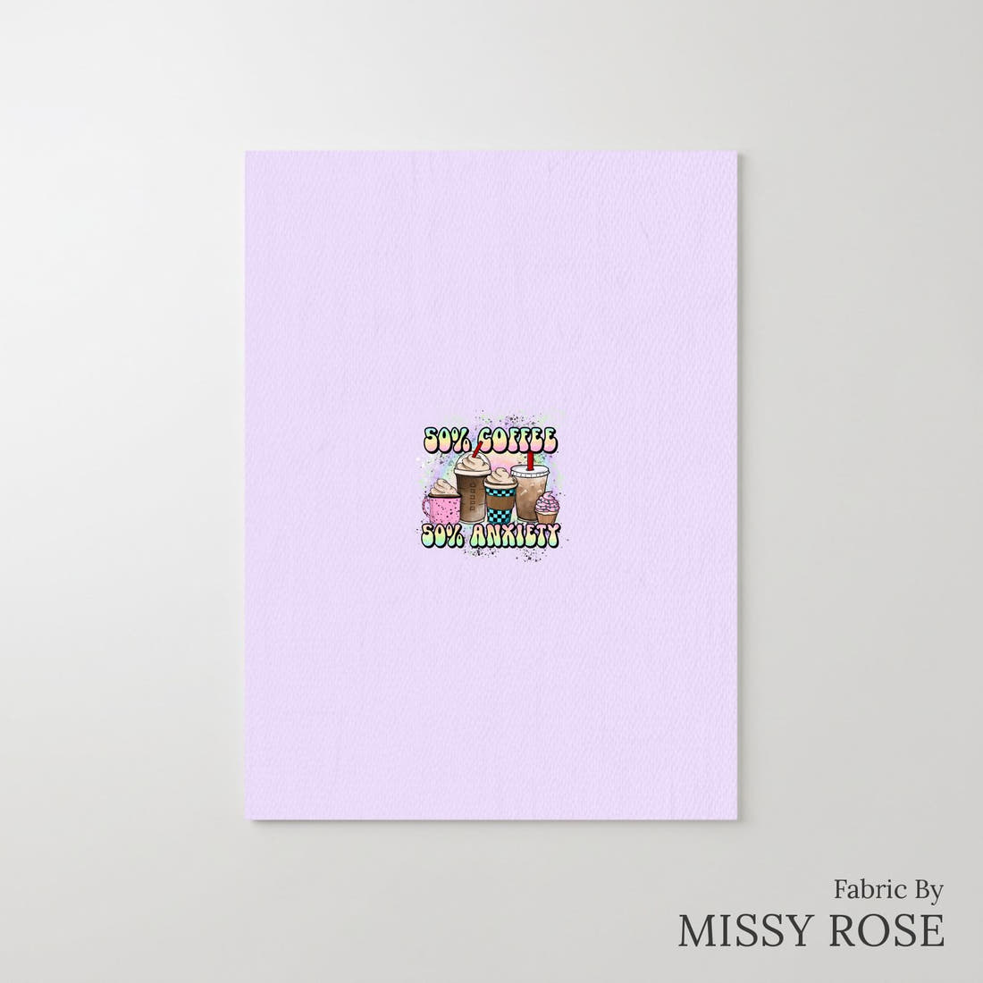 Design 201 Coffee Panel – printed fabric panel with centred picture, custom printed to order | Fabric by Missy Rose