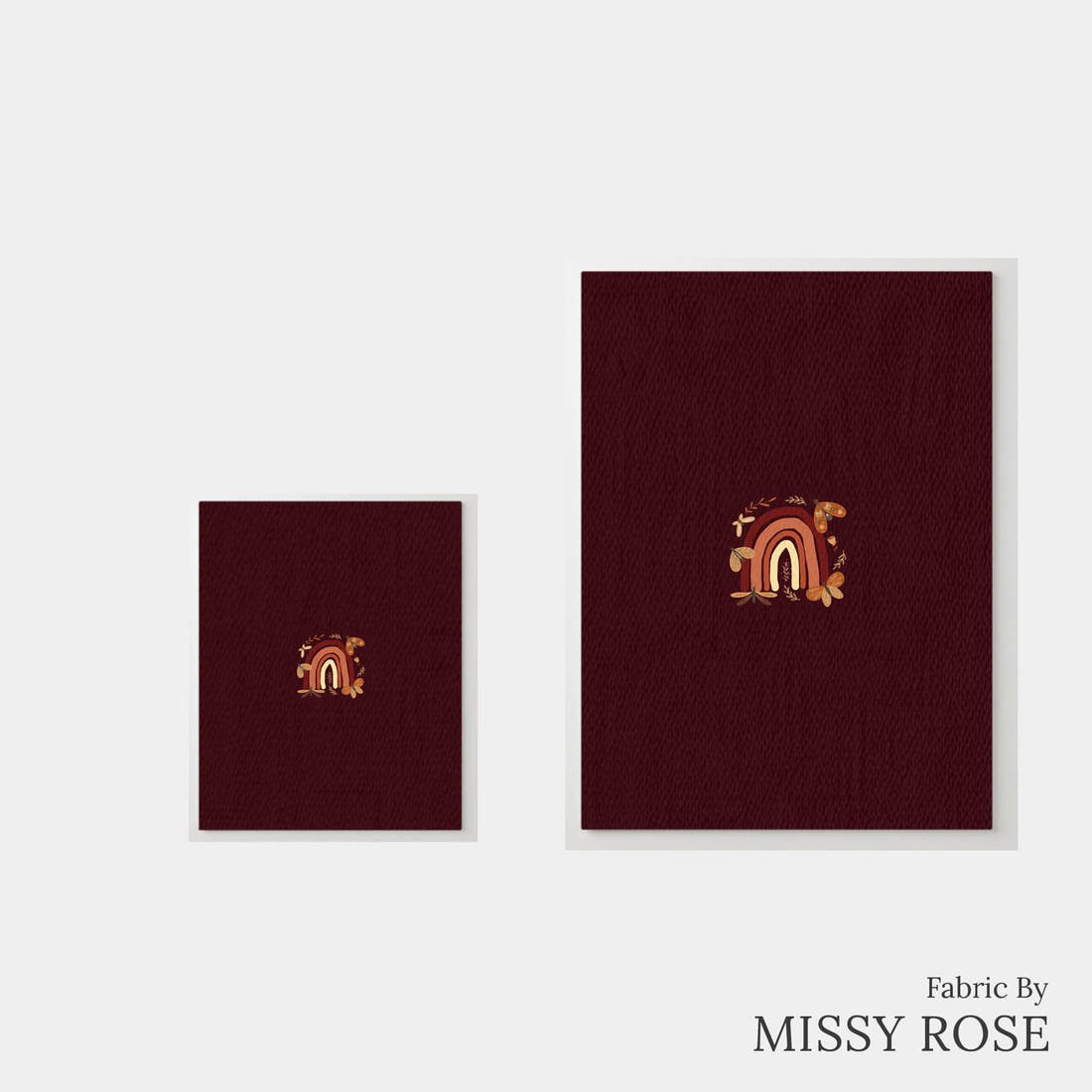 Design 202 Boho Rainbow Panel – universal and adult panel sizes side by side | Fabric by Missy Rose