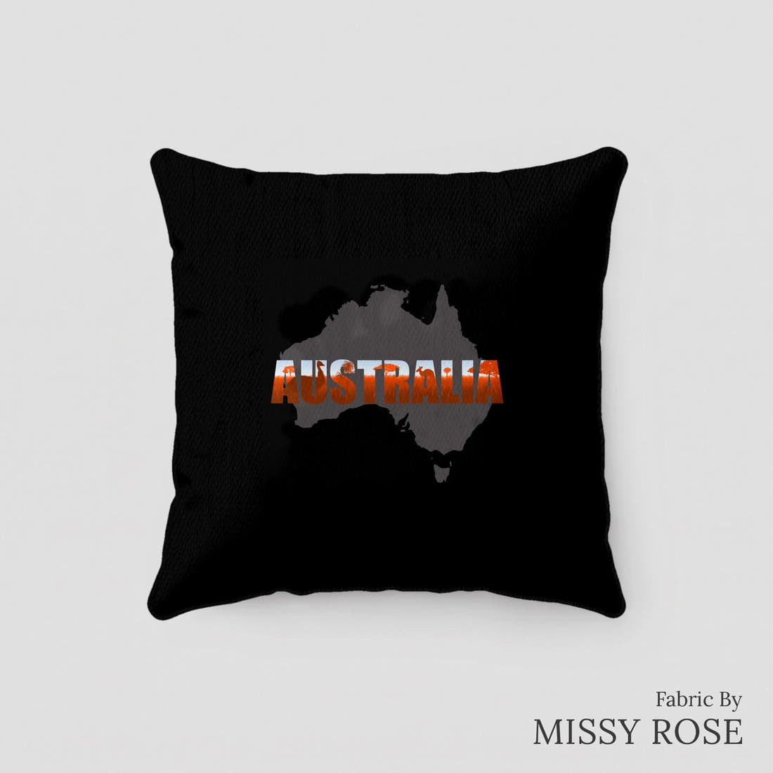 Design 207 Australia Panel sewn into a cushion – see how the panel looks made up | Fabric by Missy Rose