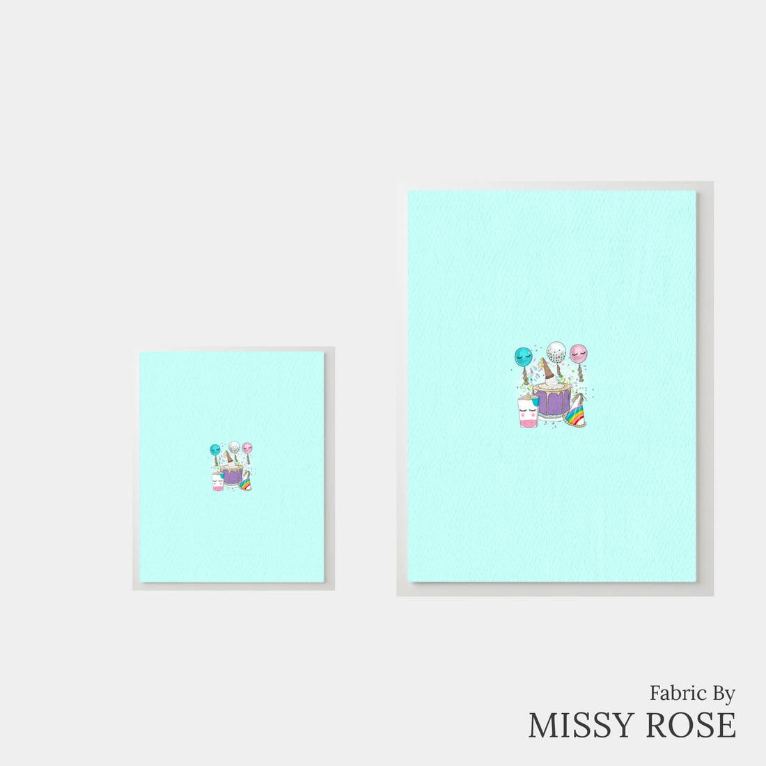 Design 208 Rainbow Party Panel – universal and adult panel sizes side by side | Fabric by Missy Rose