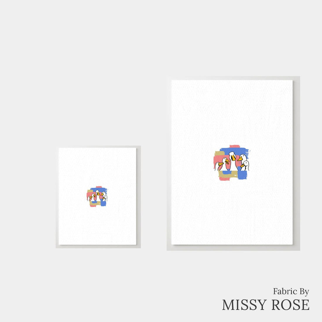 Design 209 Ducks Panel – universal and adult panel sizes side by side | Fabric by Missy Rose