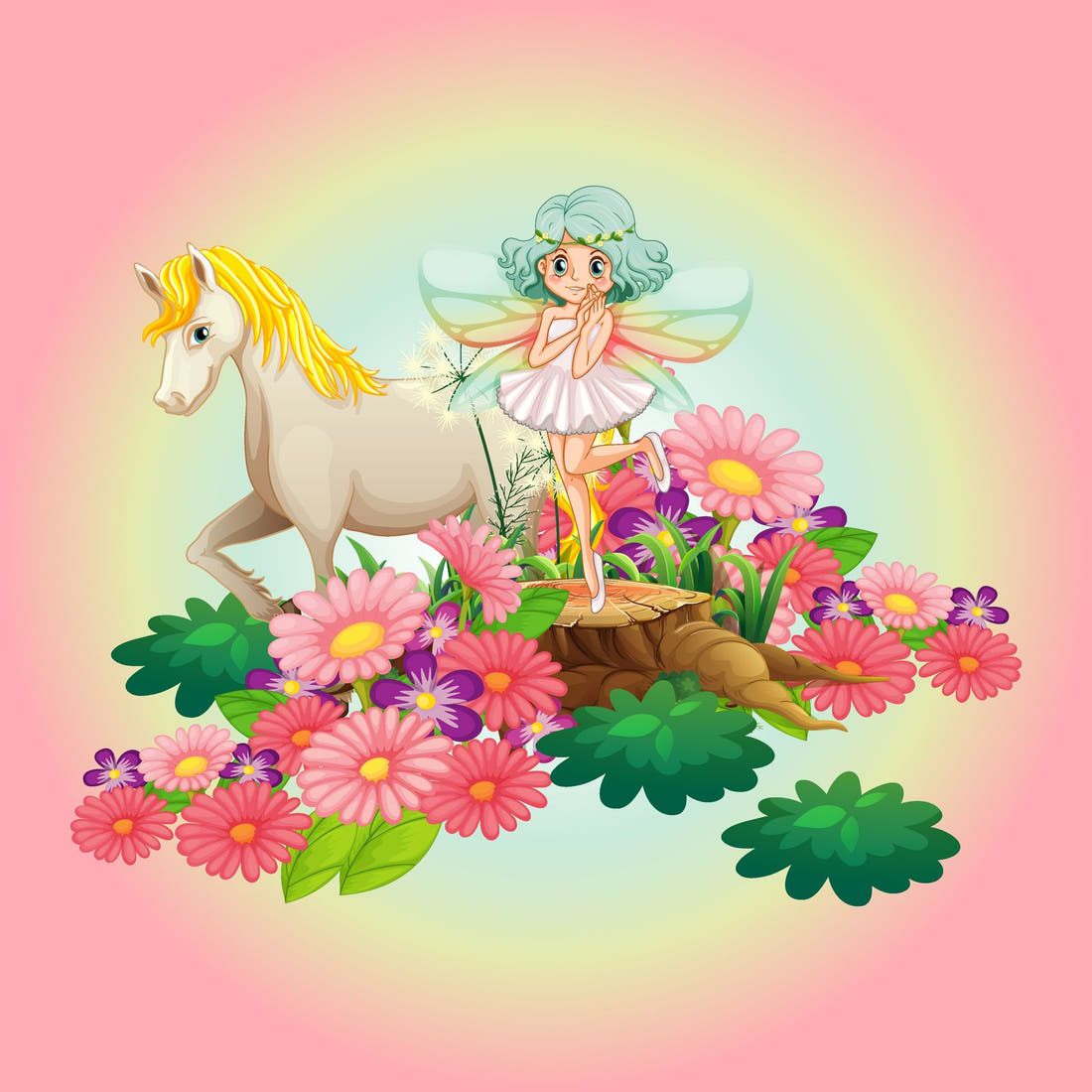 Design 210 Unicorn Fairy Panel – full artwork close-up of the printed picture | Fabric by Missy Rose