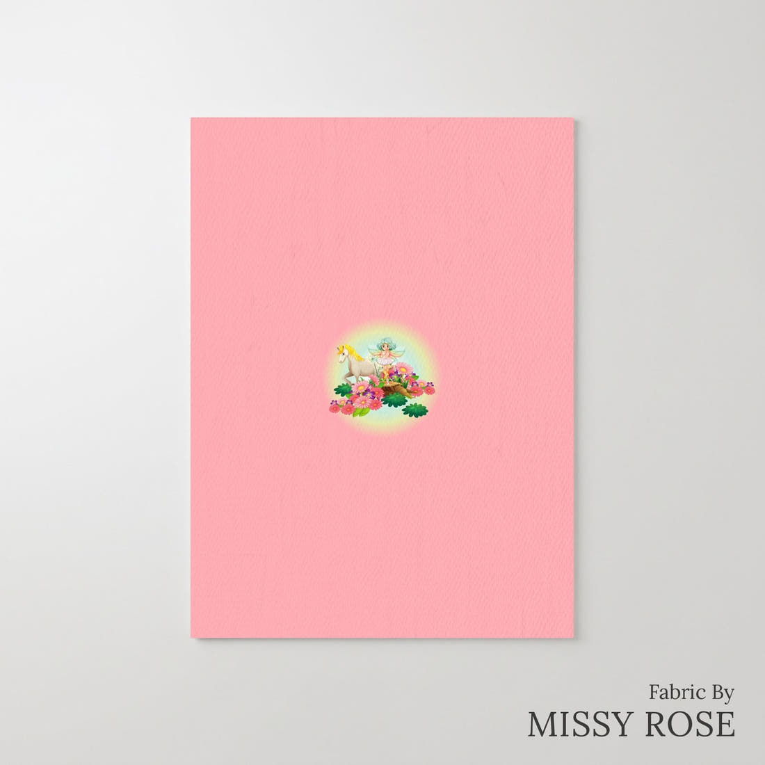Design 210 Unicorn Fairy Panel – printed fabric panel with centred picture, custom printed to order | Fabric by Missy Rose