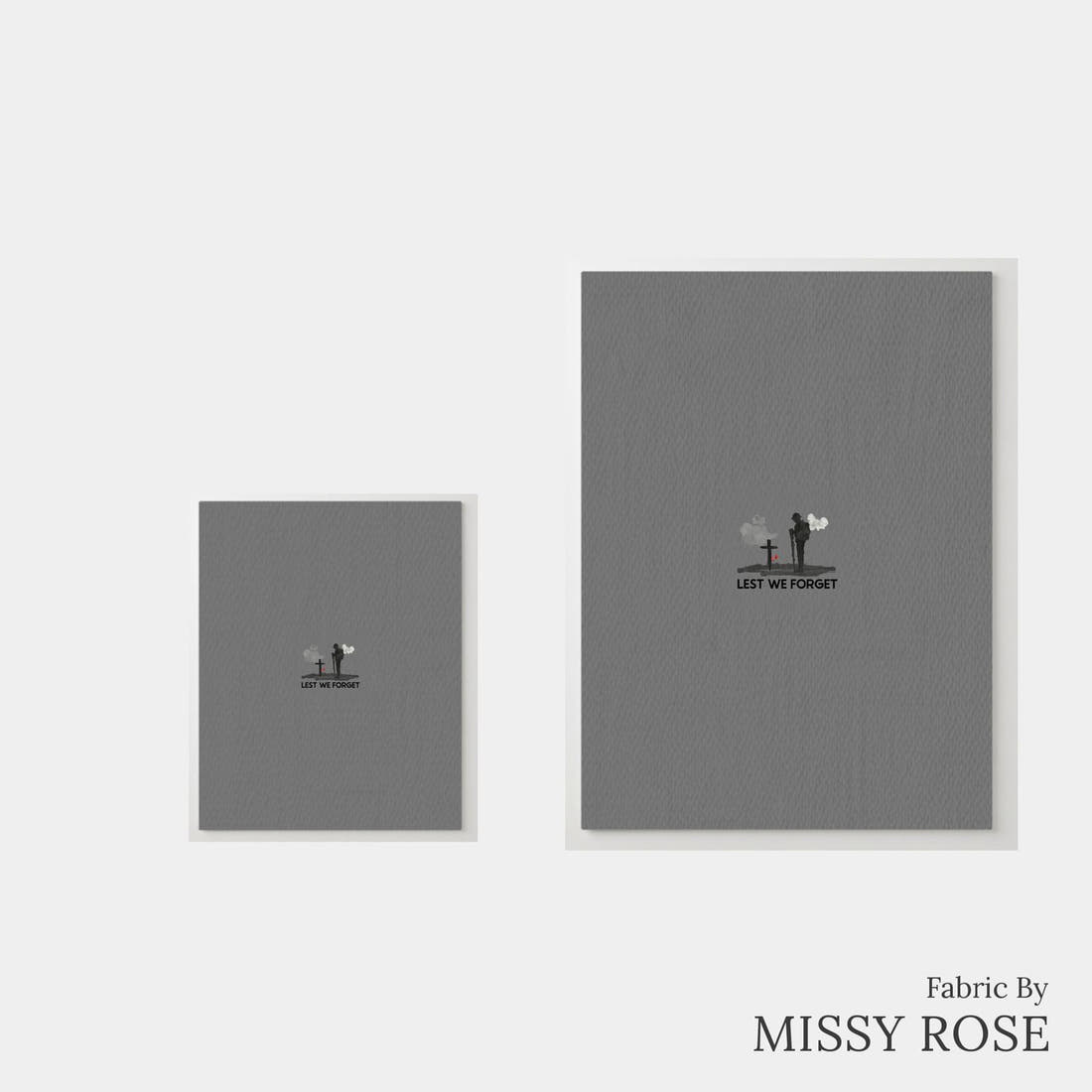 Design 211 Lest We Forget Panel – universal and adult panel sizes side by side | Fabric by Missy Rose