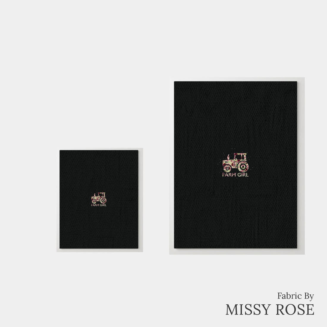 Design 212 Farm Girl Panel – universal and adult panel sizes side by side | Fabric by Missy Rose