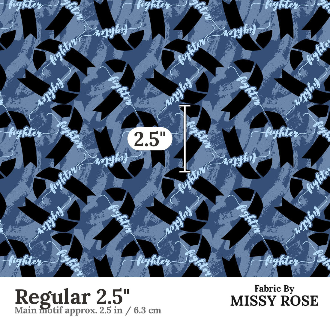 Design 215 Fighter Fabric Regular 2.5" - print scale | Fabric by Missy Rose