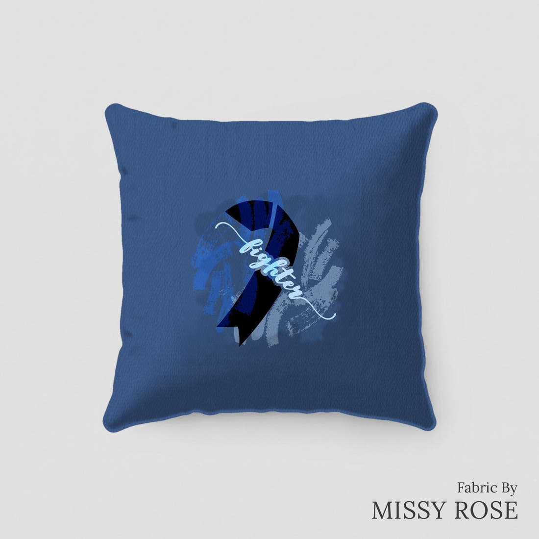 Design 215 Fighter Panel sewn into a cushion – see how the panel looks made up | Fabric by Missy Rose