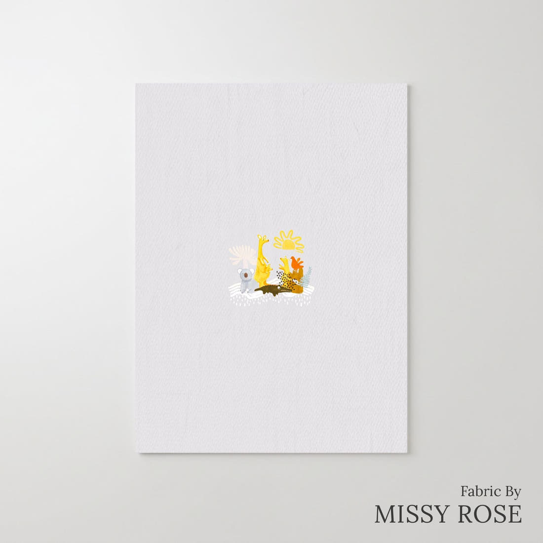 Design 216 Grey Australian Animals Panel – printed fabric panel with centred picture, custom printed to order | Fabric by Missy Rose