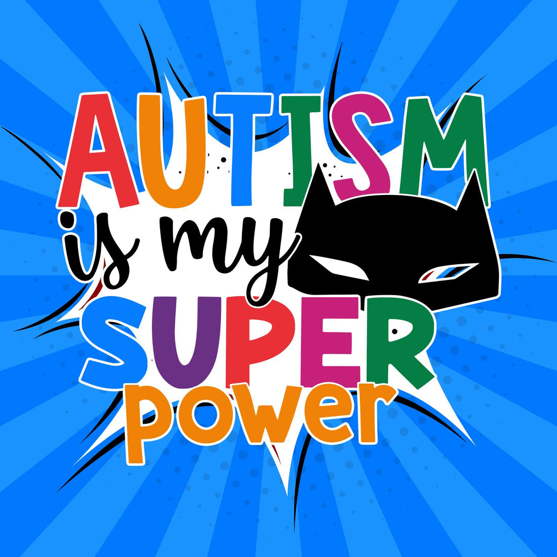 Design 217 Autism Panel – full artwork close-up of the printed picture | Fabric by Missy Rose