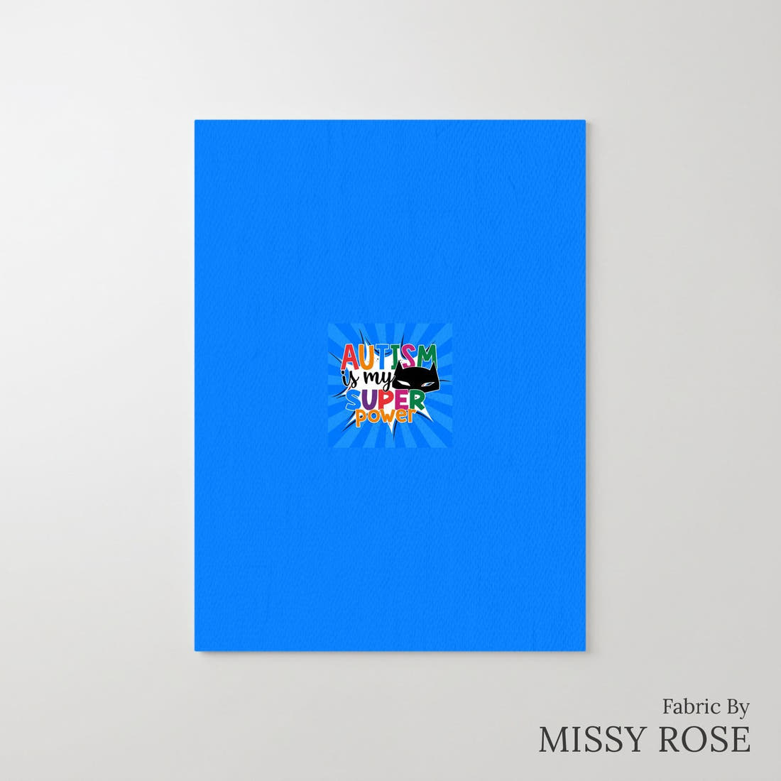 Design 217 Autism Panel – printed fabric panel with centred picture, custom printed to order | Fabric by Missy Rose
