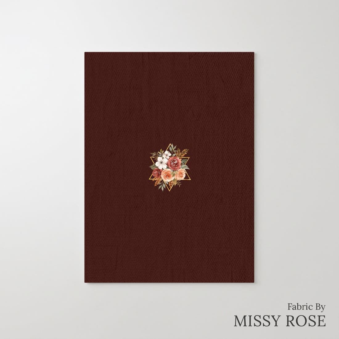 Design 218 Autumn Floral Panel – printed fabric panel with centred picture, custom printed to order | Fabric by Missy Rose