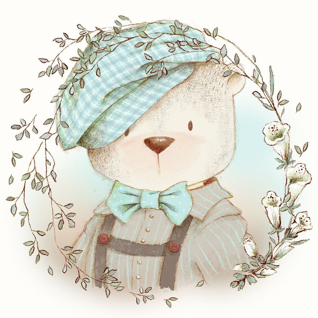 Design 219 Bear Panel – full artwork close-up of the printed picture | Fabric by Missy Rose