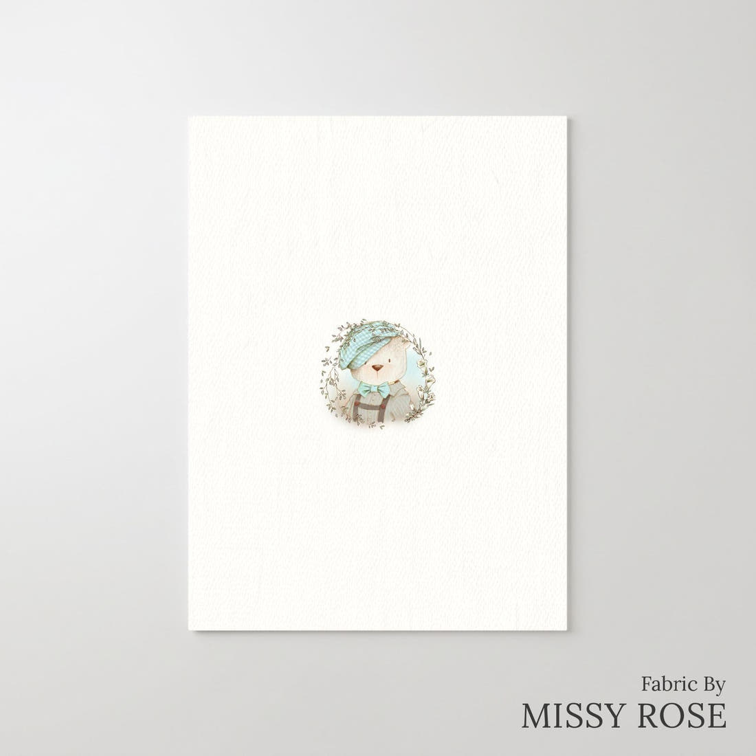 Design 219 Bear Panel – printed fabric panel with centred picture, custom printed to order | Fabric by Missy Rose