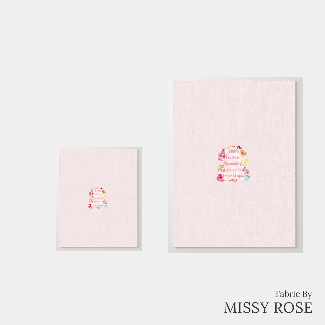 Design 22 Baking Panel – universal and adult panel sizes side by side | Fabric by Missy Rose