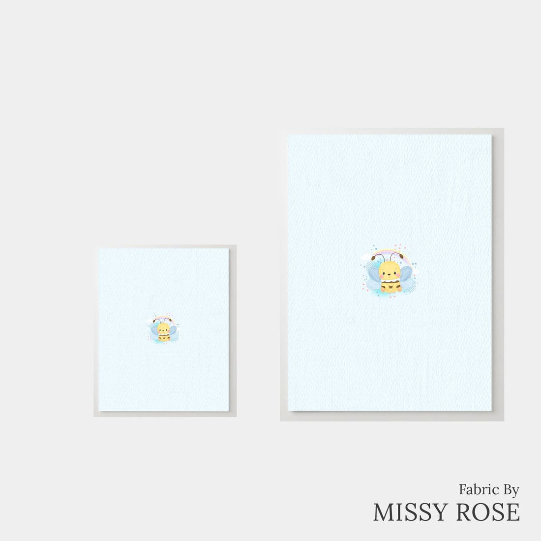 Design 220 Cute Bee Panel – universal and adult panel sizes side by side | Fabric by Missy Rose