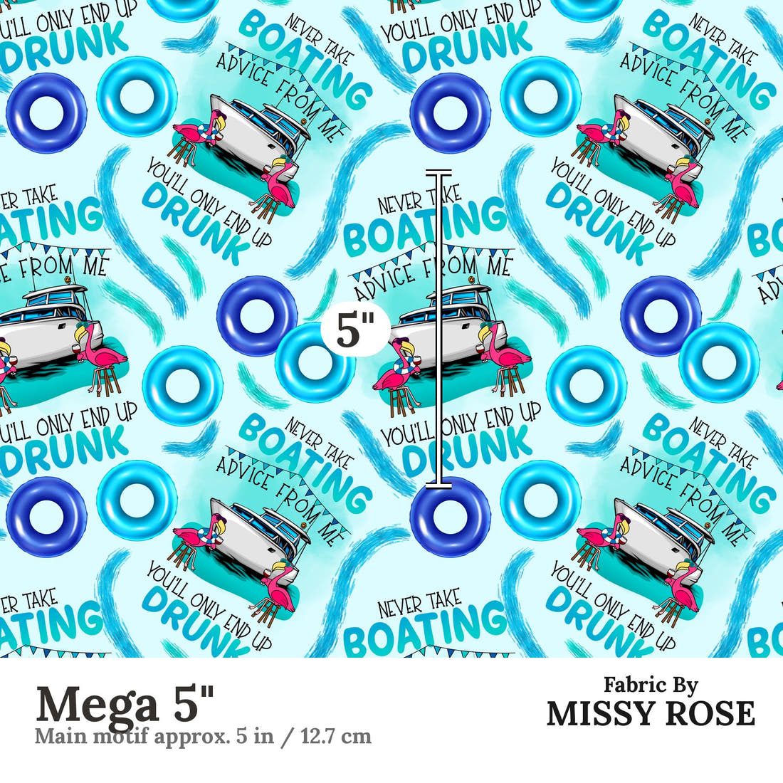 Design 221 Boating Fabric Mega 5" - print scale | Fabric by Missy Rose