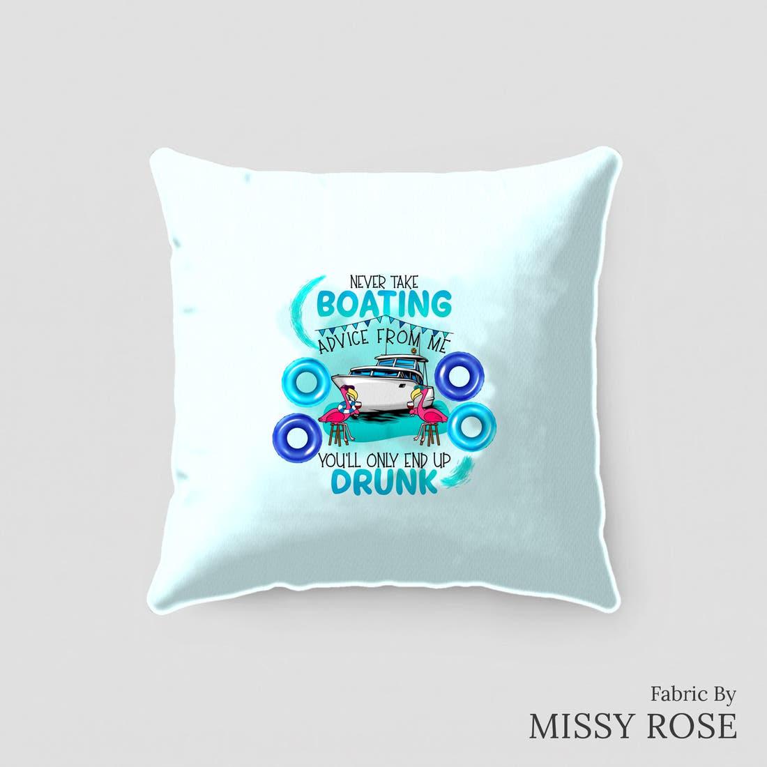Design 221 Boating Panel sewn into a cushion – see how the panel looks made up | Fabric by Missy Rose