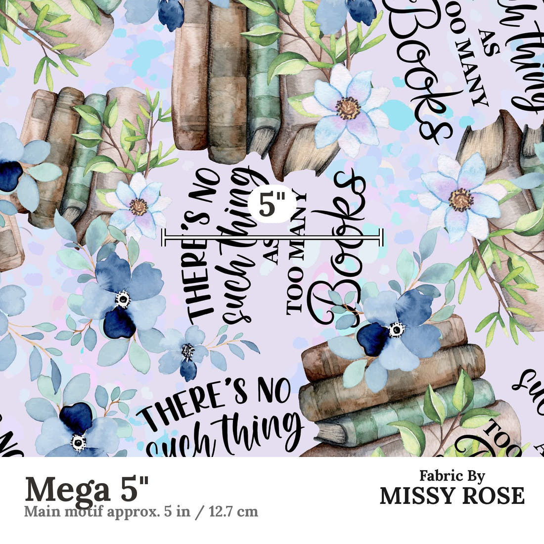 Design 222 Books Fabric Mega 5" - print scale | Fabric by Missy Rose