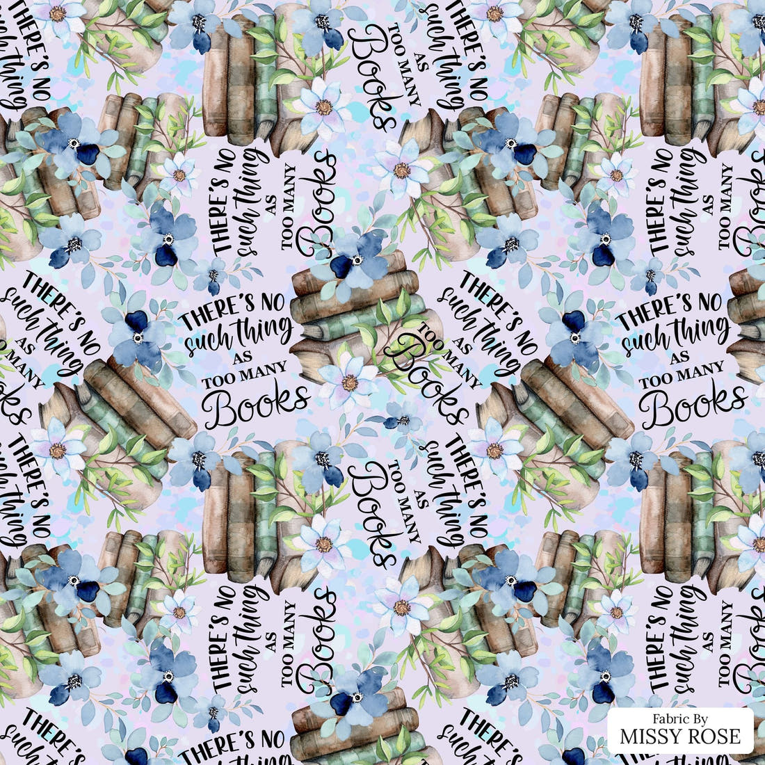 Design 222 Books Fabric - flat view of the print, zoom in for detail | Fabric by Missy Rose