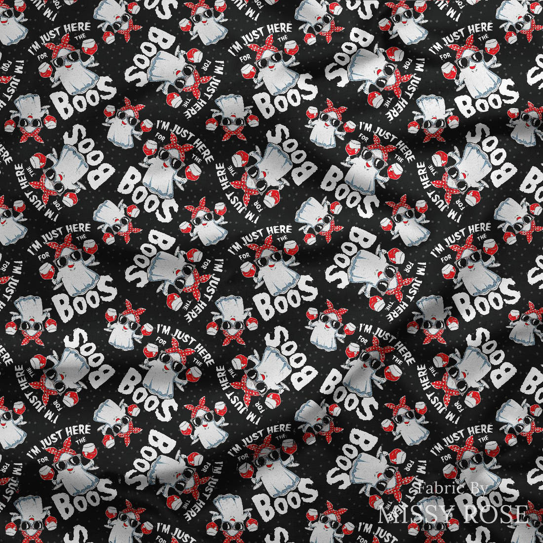 Design 223 Boos Fabric draped fabric mockup – custom printed fabric by the metre | Fabric by Missy Rose
