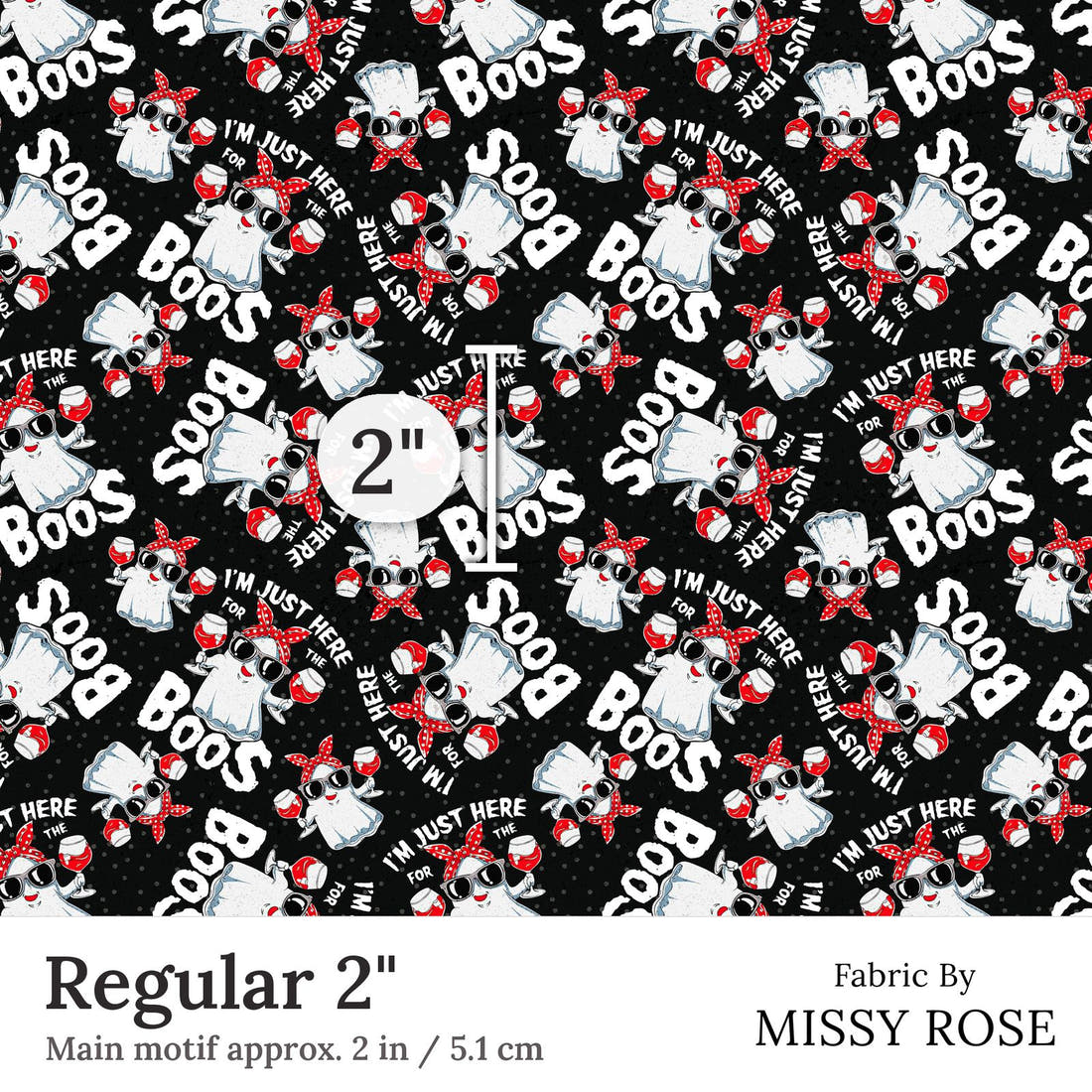 Design 223 Boos Fabric Regular 2 inch print scale guide | Fabric by Missy Rose