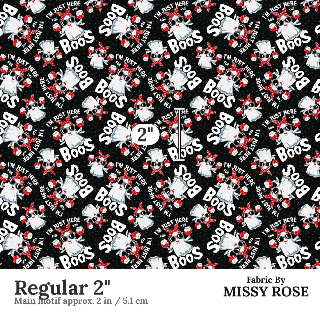Design 223 Boos Fabric Regular 2" - print scale | Fabric by Missy Rose