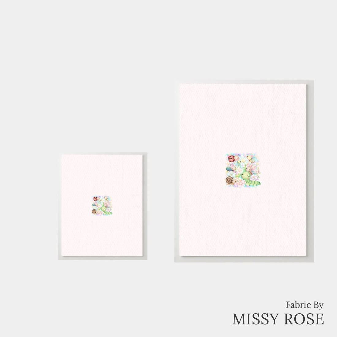 Design 225 Cute Bugs Panel – universal and adult panel sizes side by side | Fabric by Missy Rose