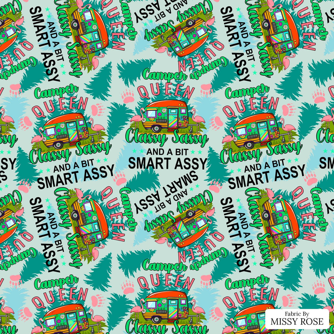 Design 227 Camper Queen Fabric - flat view of the print, zoom in for detail | Fabric by Missy Rose