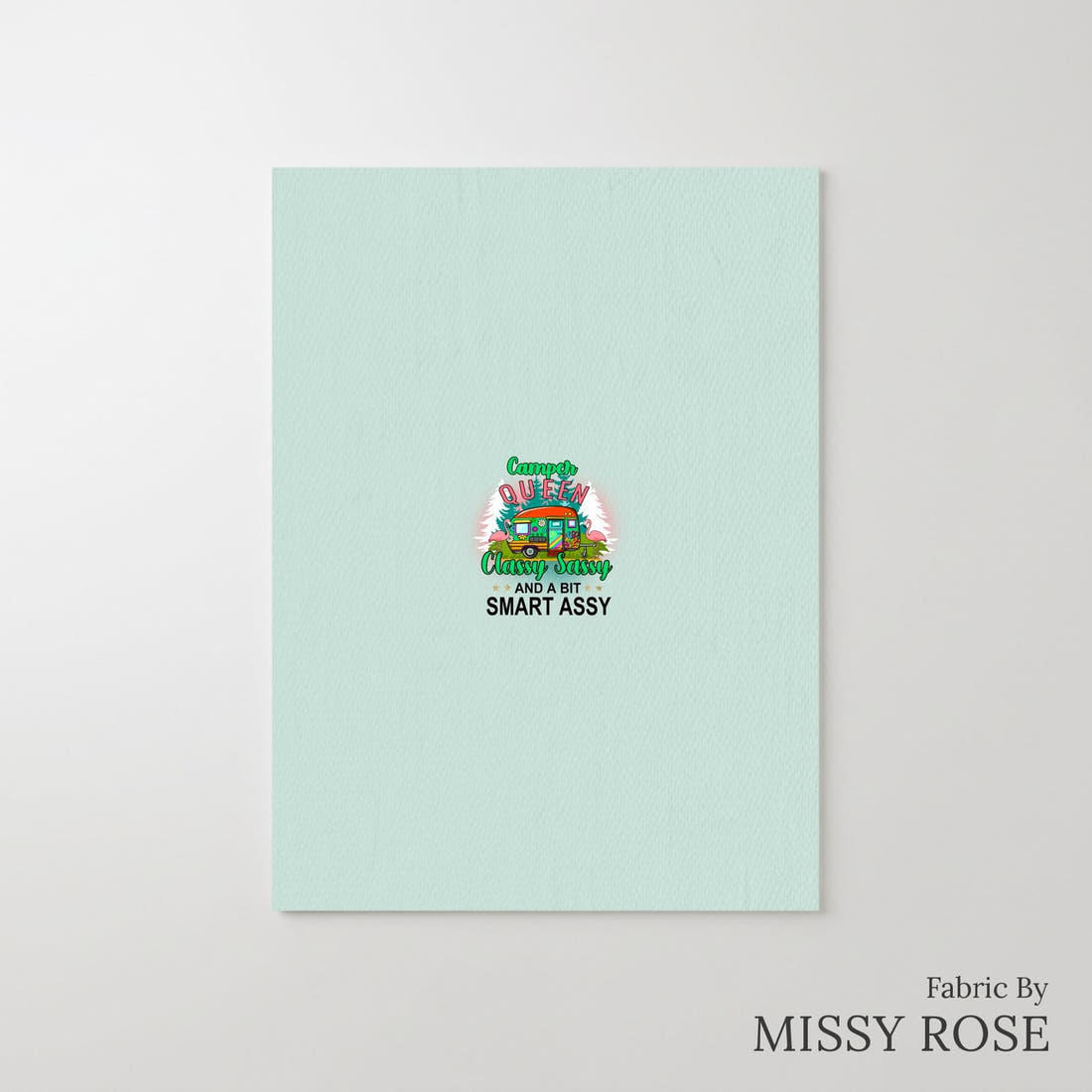 Design 227 Camper Queen Panel – printed fabric panel with centred picture, custom printed to order | Fabric by Missy Rose