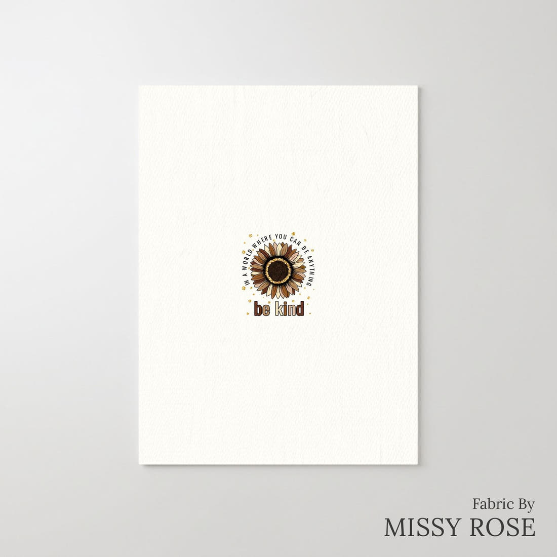 Design 23 Be Kind Panel – printed fabric panel with centred picture, custom printed to order | Fabric by Missy Rose
