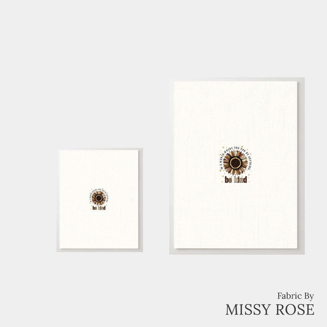 Design 23 Be Kind Panel – universal and adult panel sizes side by side | Fabric by Missy Rose